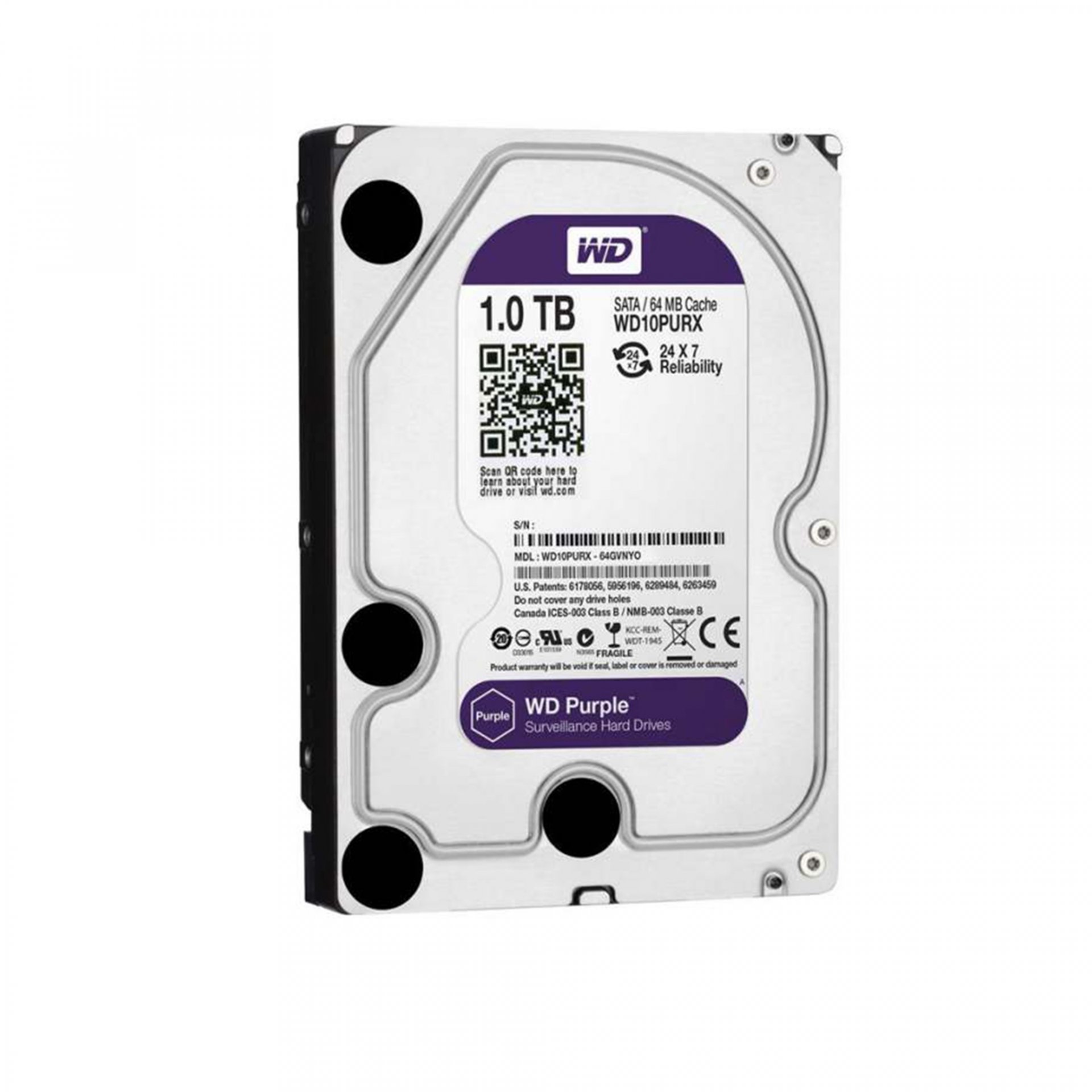 (image for) Western Digital 1TB Purple Hard Drive – Surveillance-Grade Storage for 24/7 Recording and Reliable Video Playback